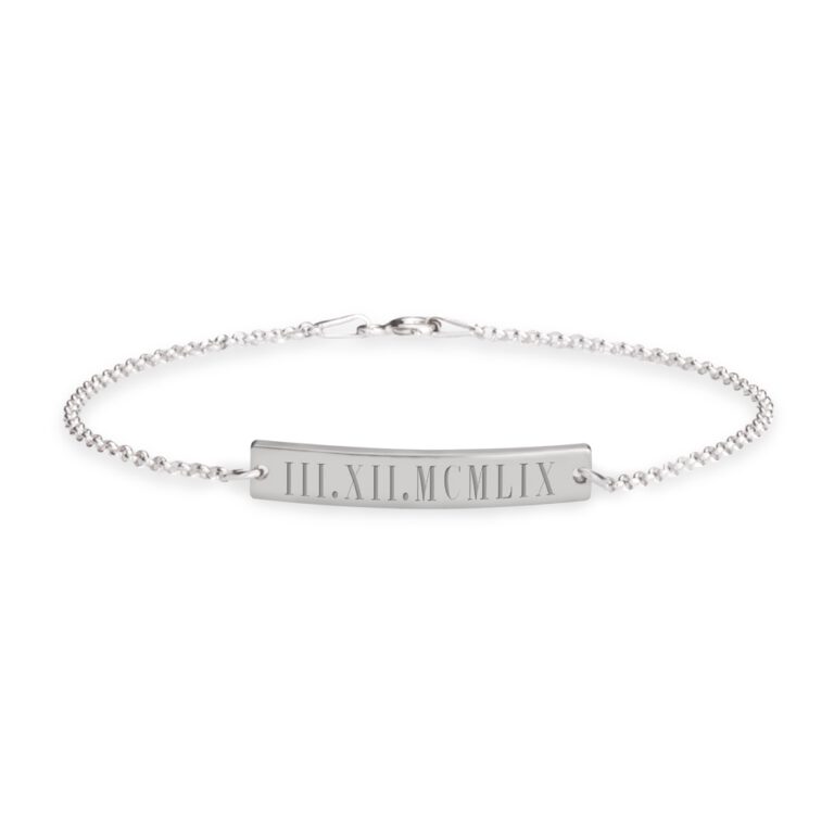 Roman Numeral Bar Bracelet