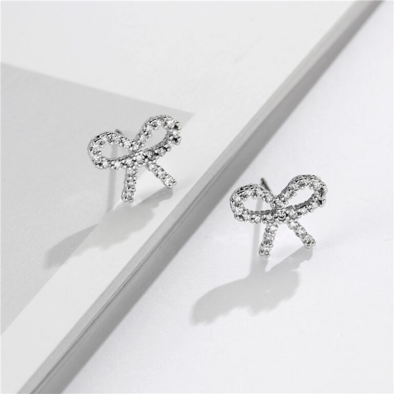 Cubic Zirconia Bow Earrings