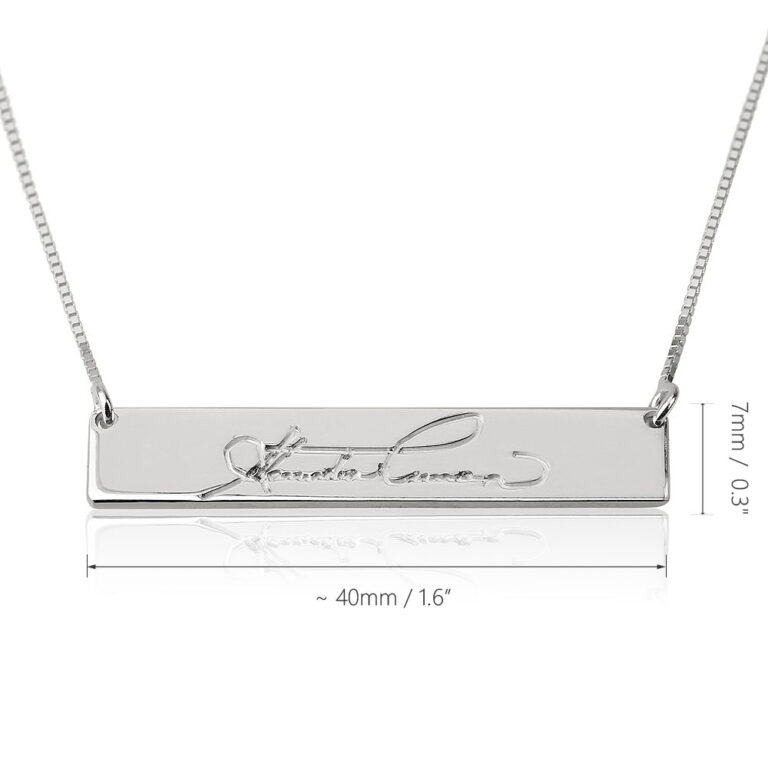 Handwriting Bar Necklace