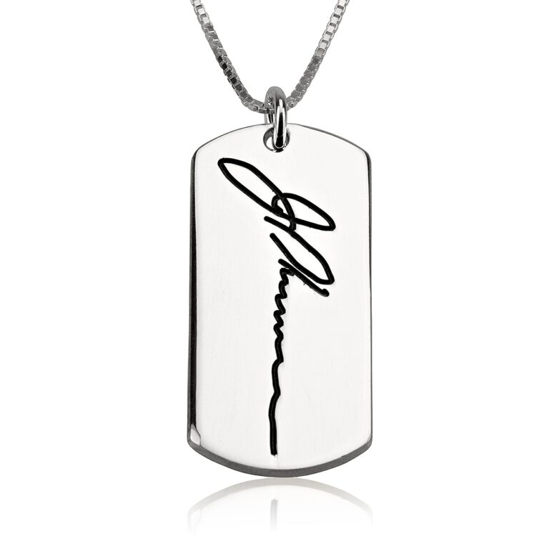 Dog Tag Handwriting Necklace