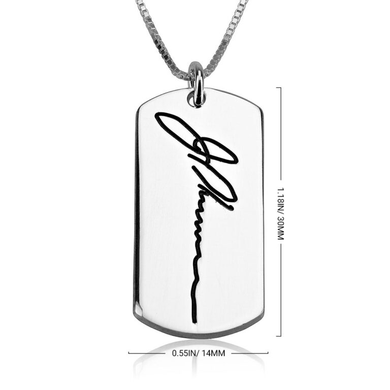 Dog Tag Handwriting Necklace