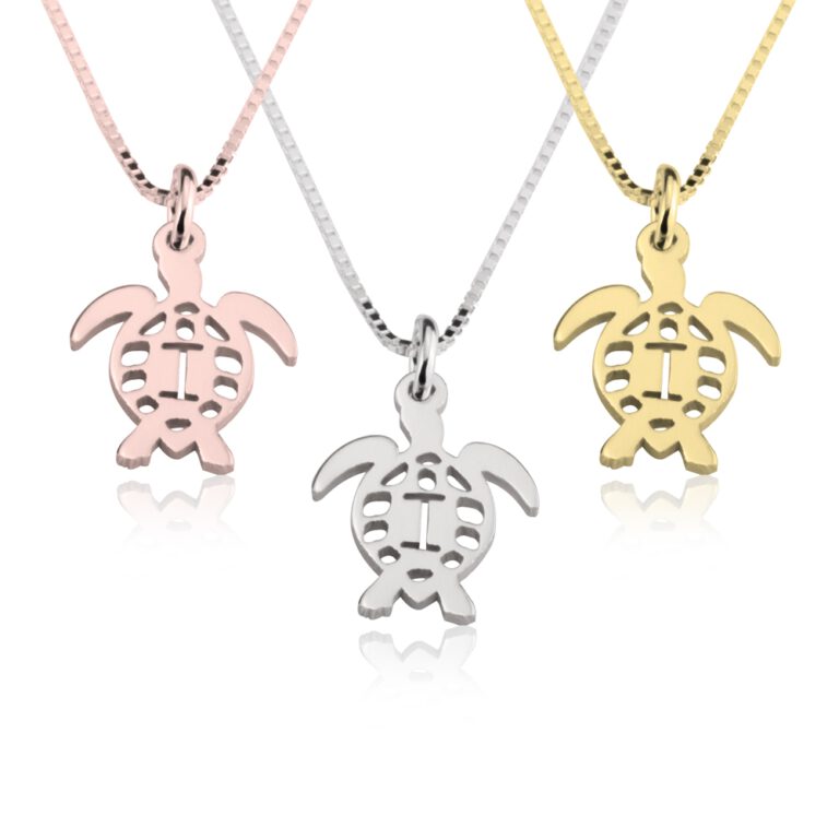 Turtle Initial Necklace