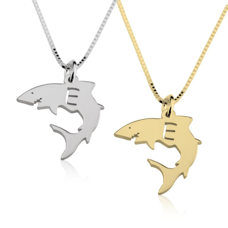 Shark Initial Necklace