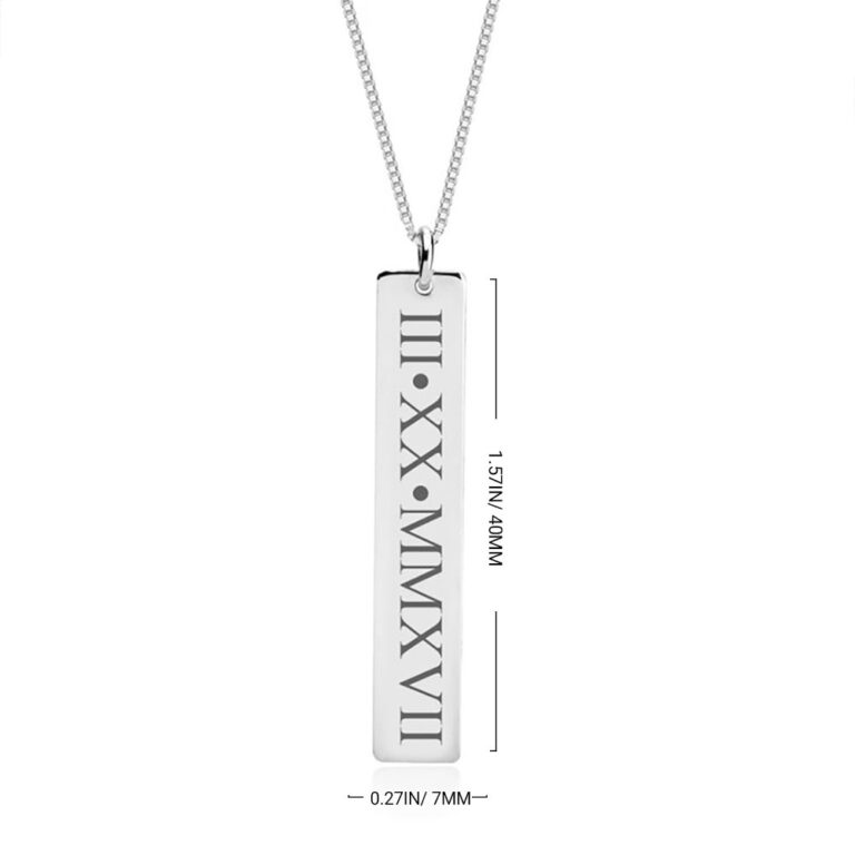 Vertical Roman Numeral Necklace