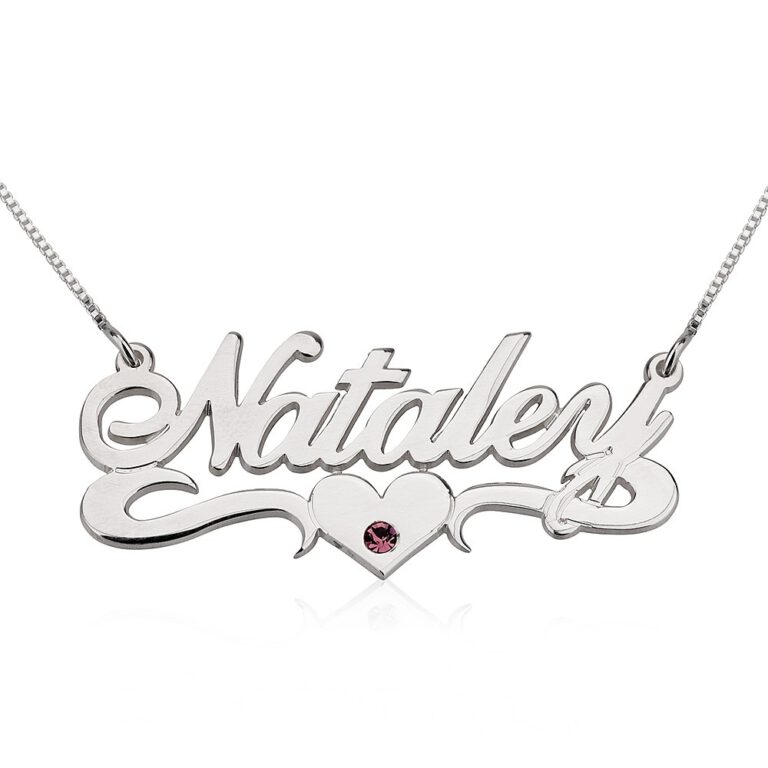 Birthstone Name Necklace