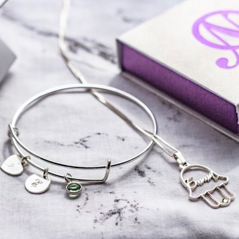 Personalized Hamsa Necklace with Birthstone