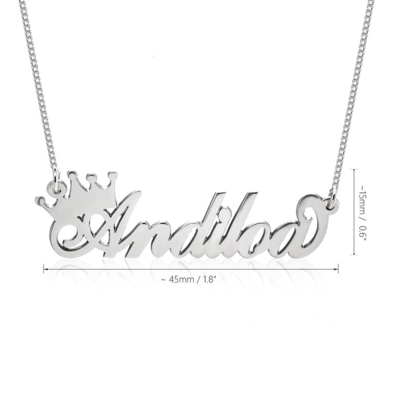 Custom Crown Name Necklace