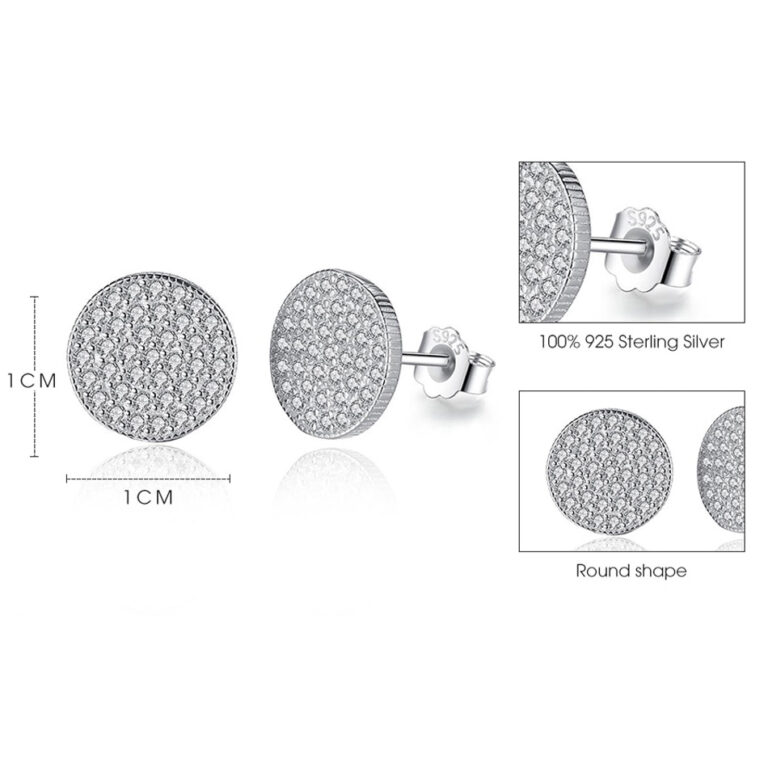 Round Cubic Zirconia Stud Earrings