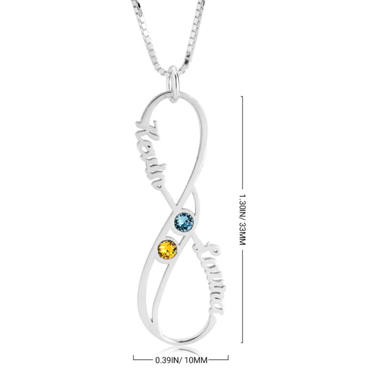 Infinity Necklace with Birthstones