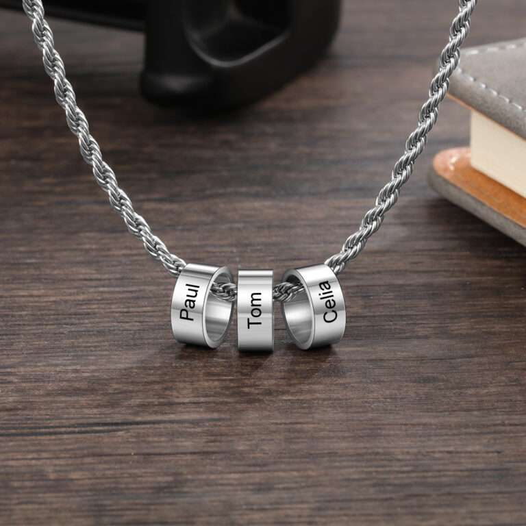 Unisex Necklace with Personalized Beads