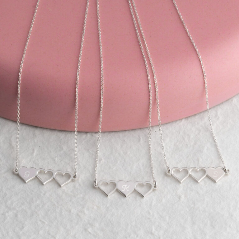 Initial Hearts Friendship Necklace Set