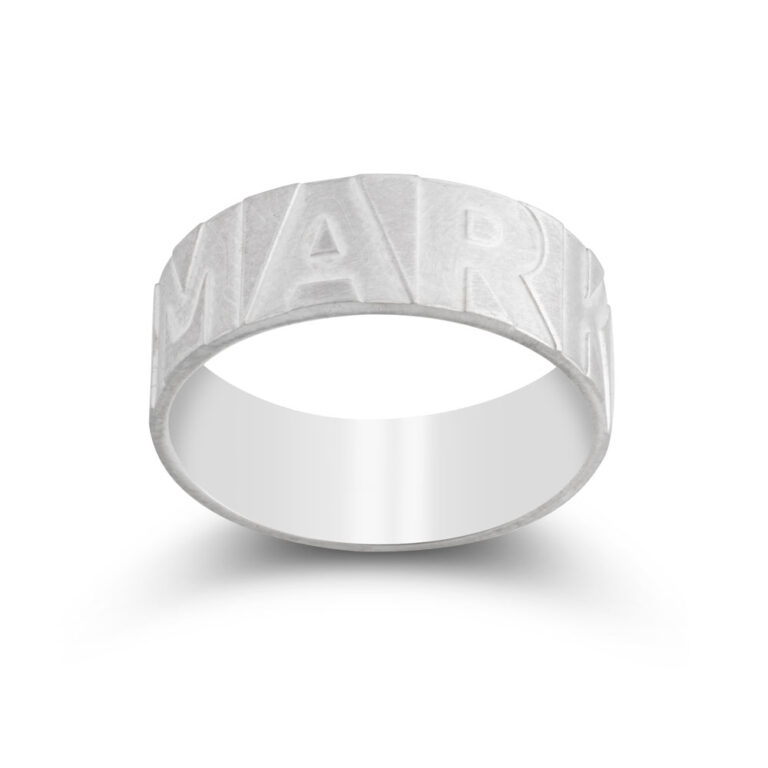 Block Letters Custom Name Ring For Men