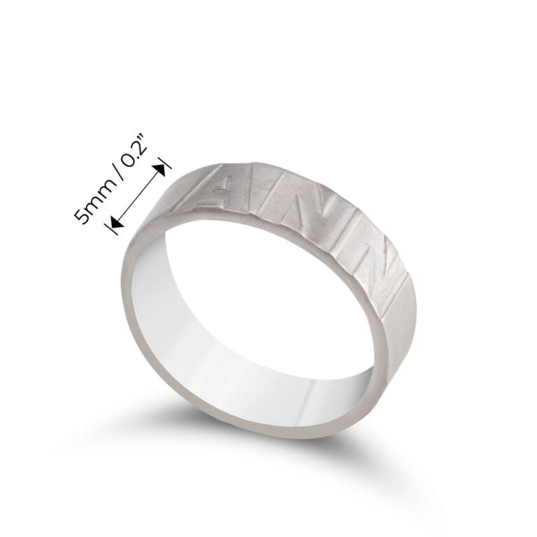 Block Letters Custom Name Ring
