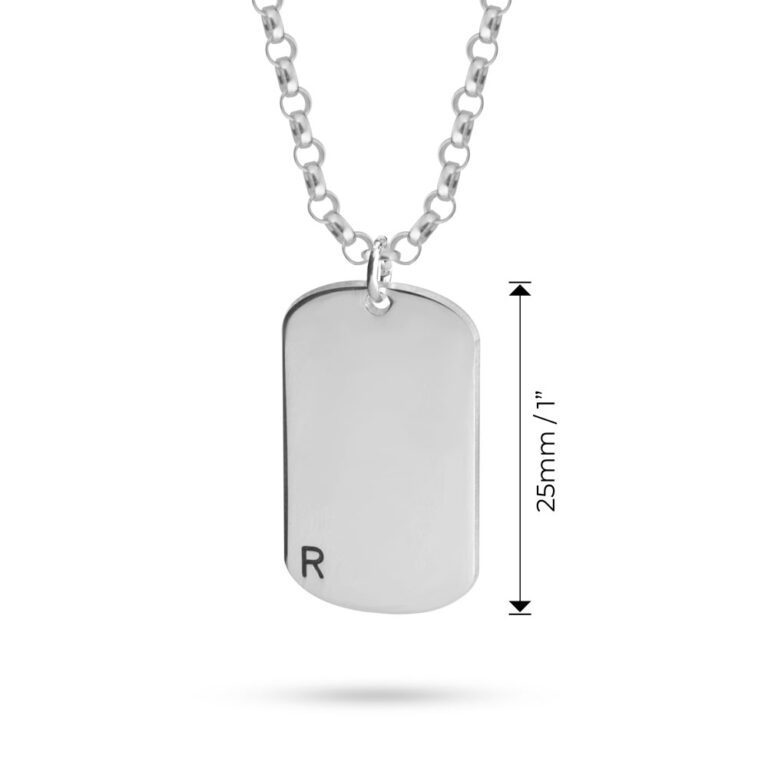 Men's Initial Dog Tag Necklace
