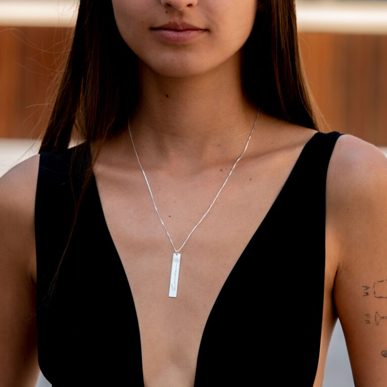 Engraved Name Necklace With Flower