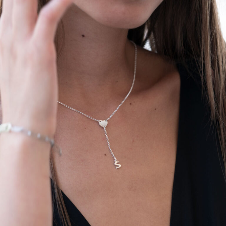Initial Necklace with Heart