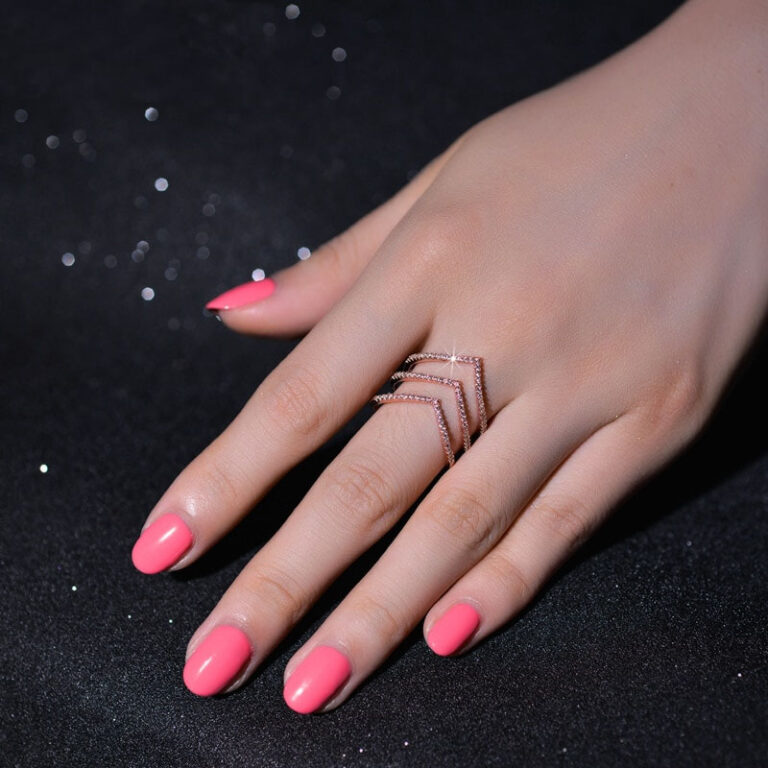 Cubic Zirconia Chevron Ring