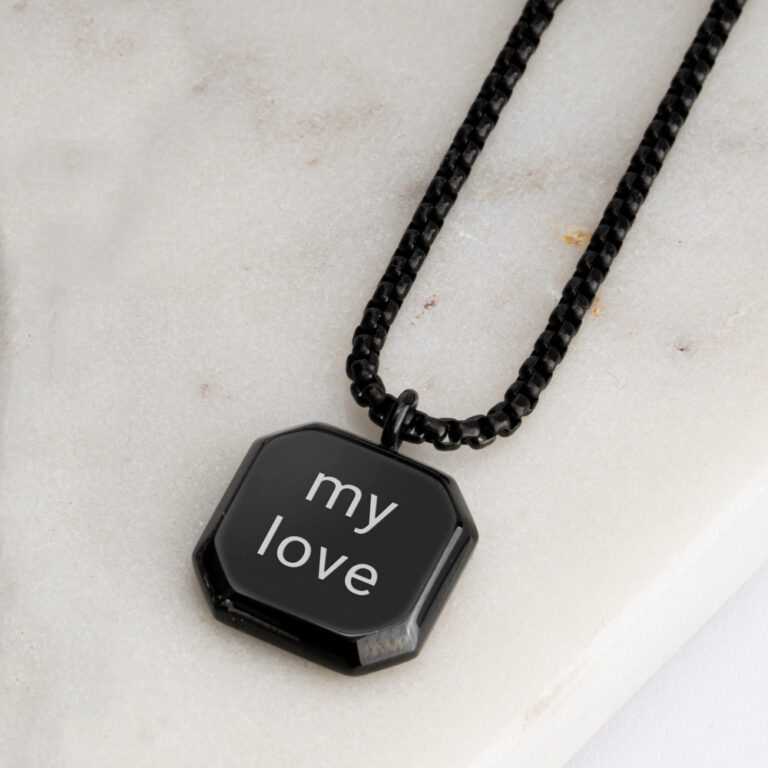 Black Onyx Stone Necklace for Men