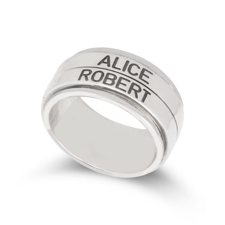 Personalized Double Spinning Fidget Ring For Men