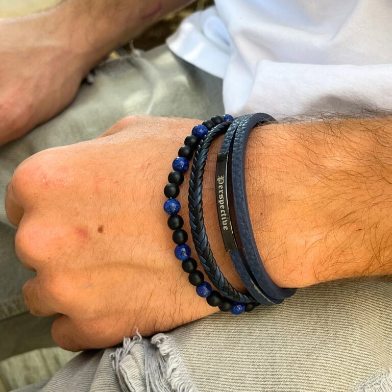 Engraved Leather Bracelet for Men