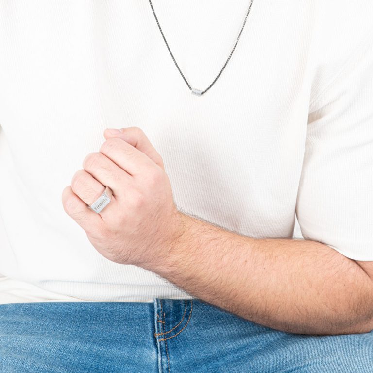 Custom Signet Ring For Men in Silver