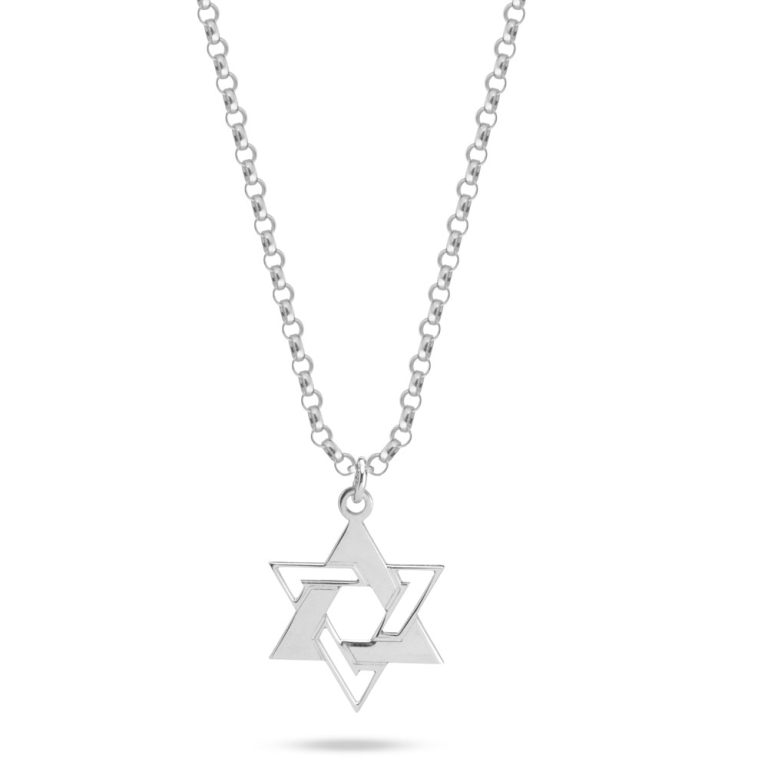 שרשרת מגן דוד גיאומטרי בהתאמה אישית