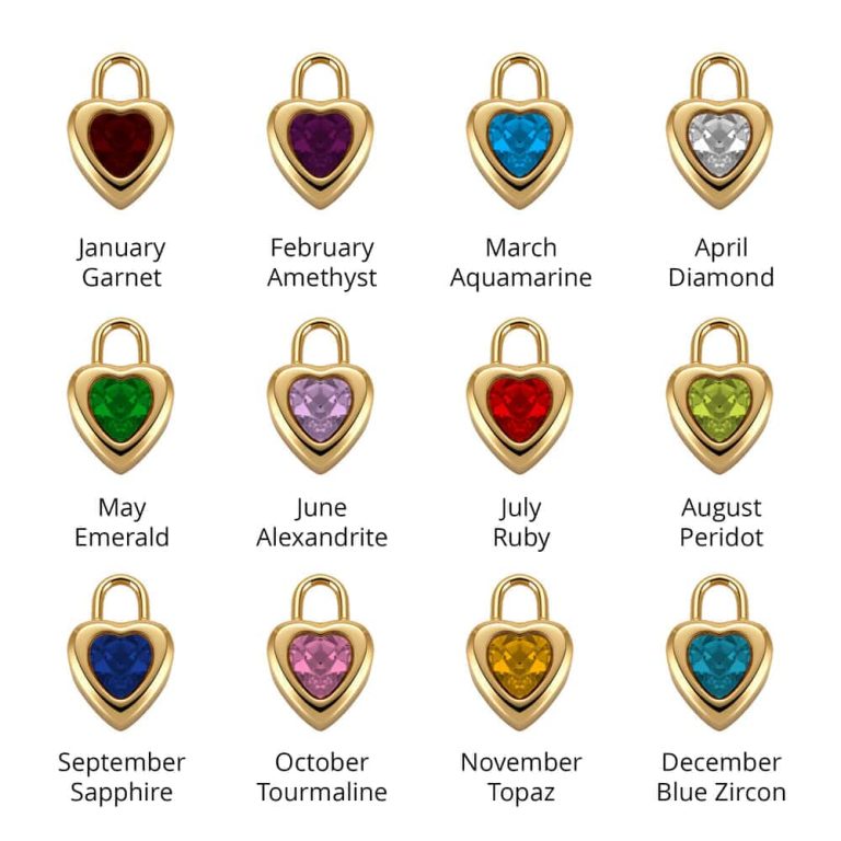 Personalized Heart Birthstone Initial Charm Bracelet